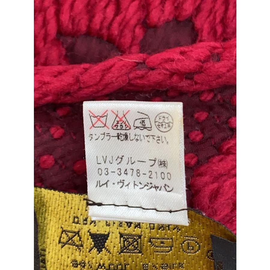 LOUIS VUITTON◆エシャルプ・ロゴマニア_モノグラム/ウール/RED/レディース