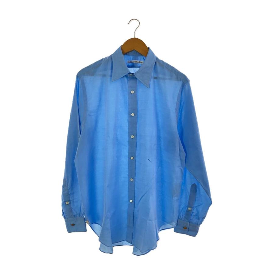 NICENESS◇pisano長袖シャツ/M/コットン/BLU/無地/NN-7201Y13