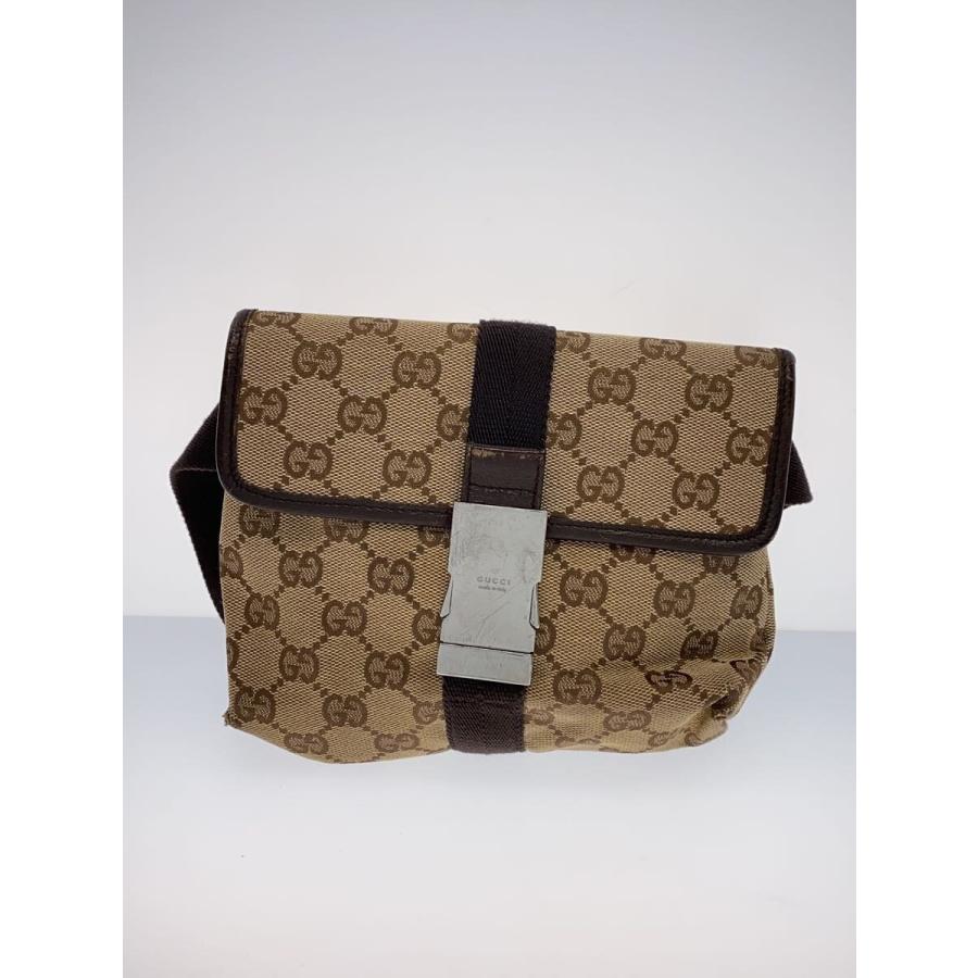 GUCCI◇ウエストバッグ_GGキャンバス/キャンバス/BRW : セカンド
