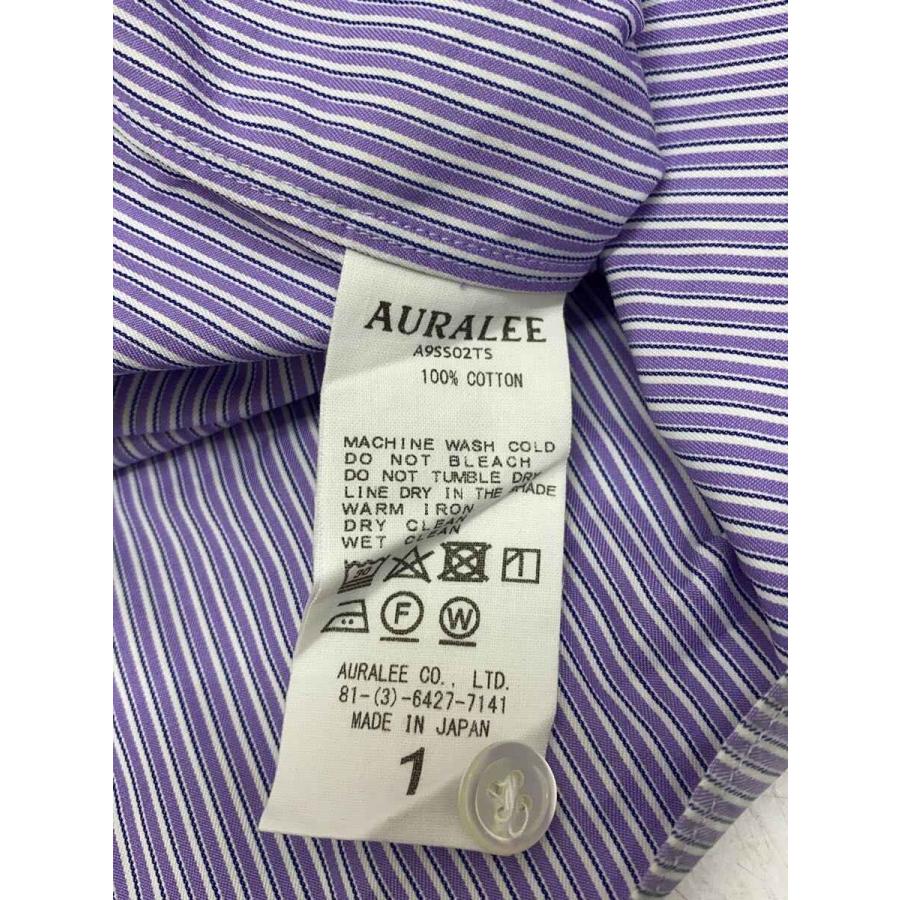 AURALEE◇19SS/ノースリーブシャツ/1/コットン/ブルー/ストライプ
