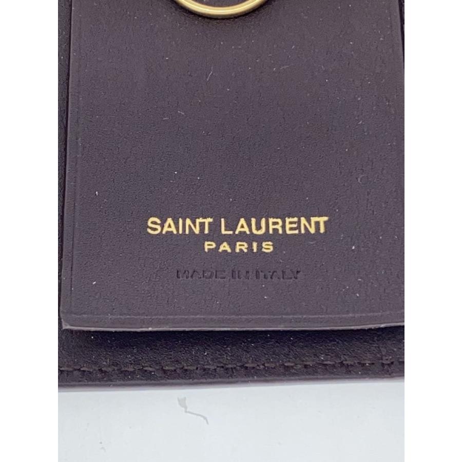 YVES SAINT LAURENT◇YSLロゴ6連/ロゴフラップ/キーケース/--/BRW