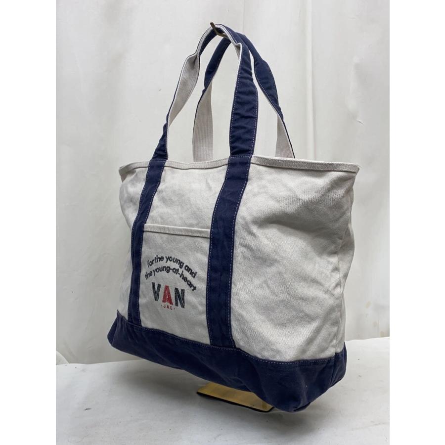 VAN トートバッグ ネイビー キャンバス VAN◇トートバッグ/キャンバス/NVY : セカンドストリートYahoo