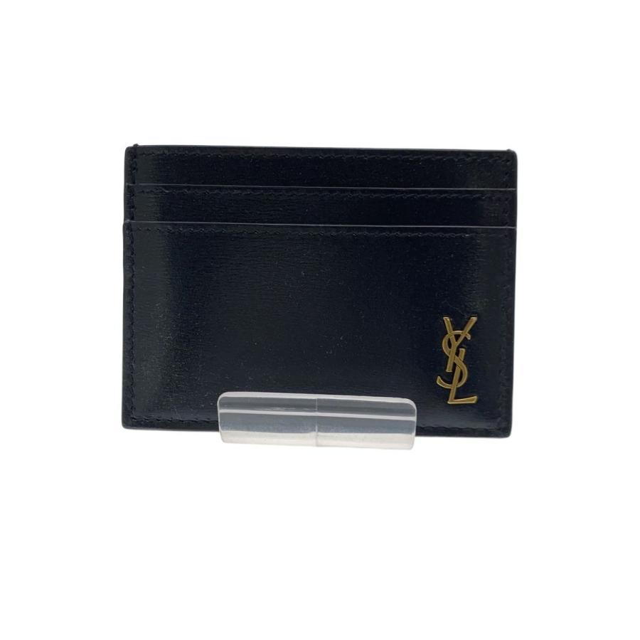 YVES SAINT LAURENT◇カードケース/レザー/BLK/メンズ/タイニー