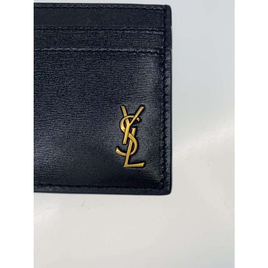 YVES SAINT LAURENT◇カードケース/レザー/BLK/メンズ/タイニー