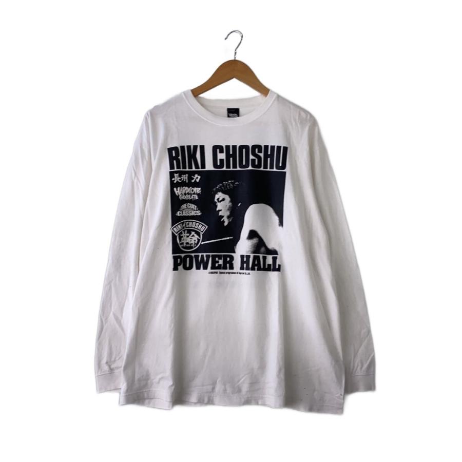 hardcover◇長州力/長袖Tシャツ/XXL/コットン/WHT/無地// : セカンド