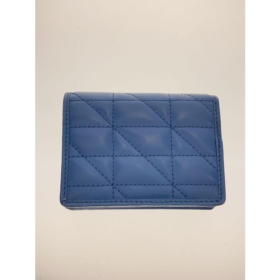GUCCI◇2つ折り財布/レザー/BLU/無地/レディース/466492・2067