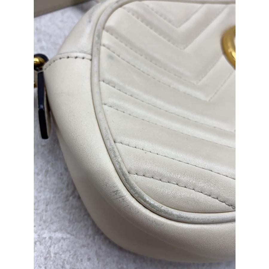 GUCCI◇チェーンショルダーバッグ_GGマーモント_キルティング/レザー