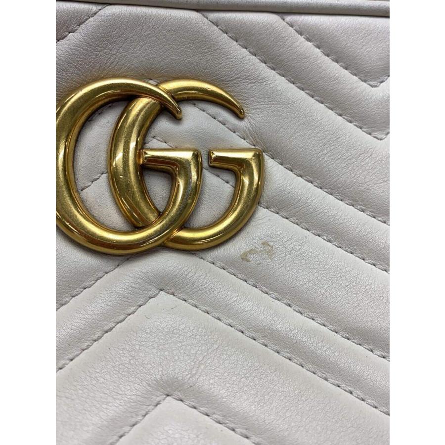GUCCI◇チェーンショルダーバッグ_GGマーモント_キルティング/レザー