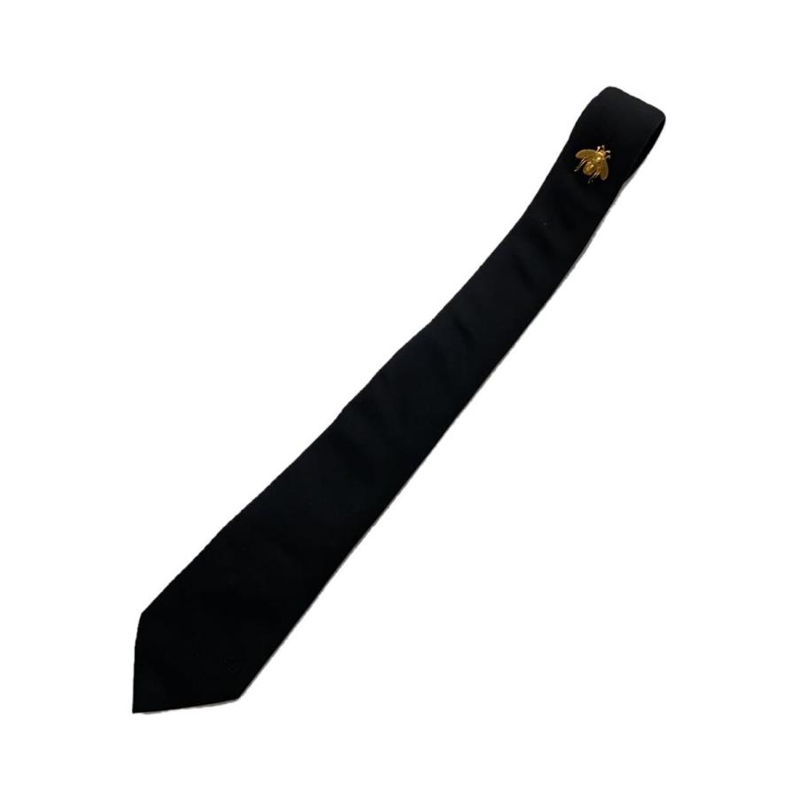 Christian Dior◇ナロータイ/金具/22SS/蜂/ネクタイ/シルク/ブラック