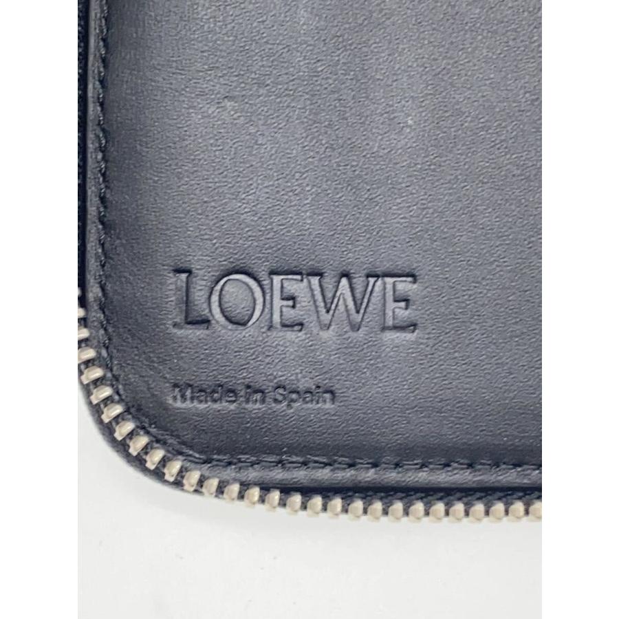LOEWE◇パズルジップアラウンド/長財布/レザー/ブラック/無地