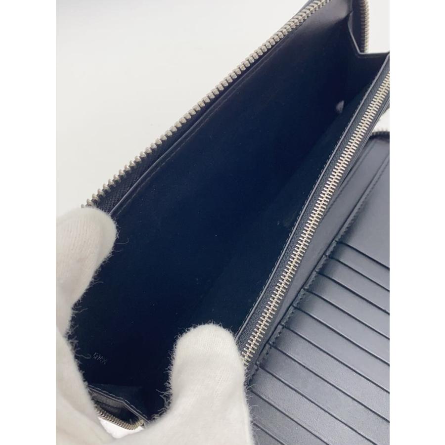 LOEWE◇パズルジップアラウンド/長財布/レザー/ブラック/無地