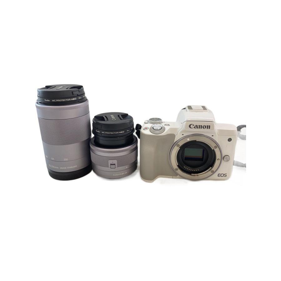 CANON◇デジタル一眼カメラ EOS Kiss M ダブルレンズキット [ホワイト