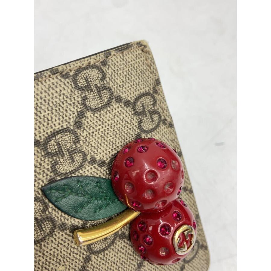 GUCCI◇2つ折り財布_GGスプリーム/PVC/BRW/レディース : セカンド