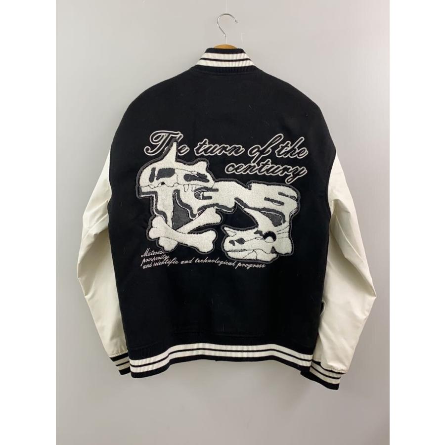 TGNS/スタジャン/--/コットン/BLK/無地 RG BLACK+WHITE スタジャン