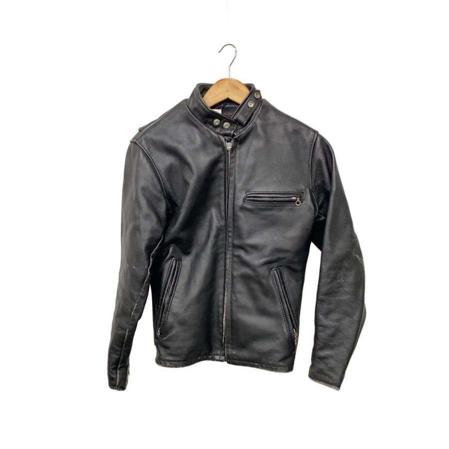 Schott◇シングルライダースジャケット/34/レザー/BLK/641/ライナー付