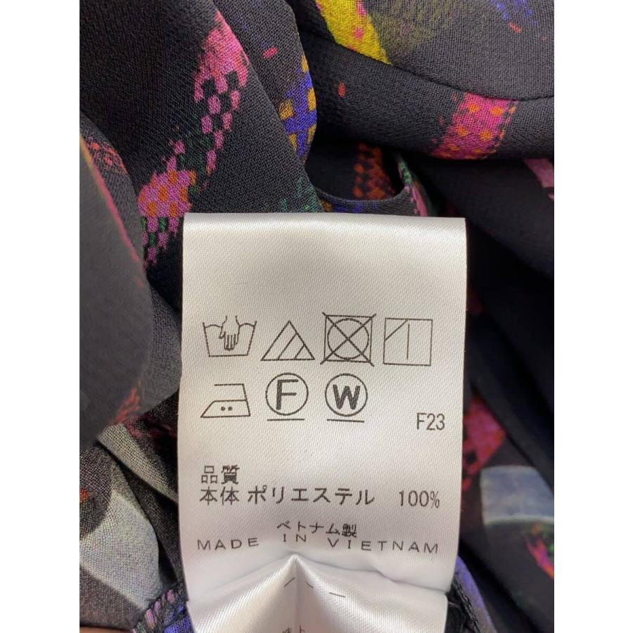 PS Paul Smith◇半袖ワンピース/38/ポリエステル/BLK/総柄/ピーエス