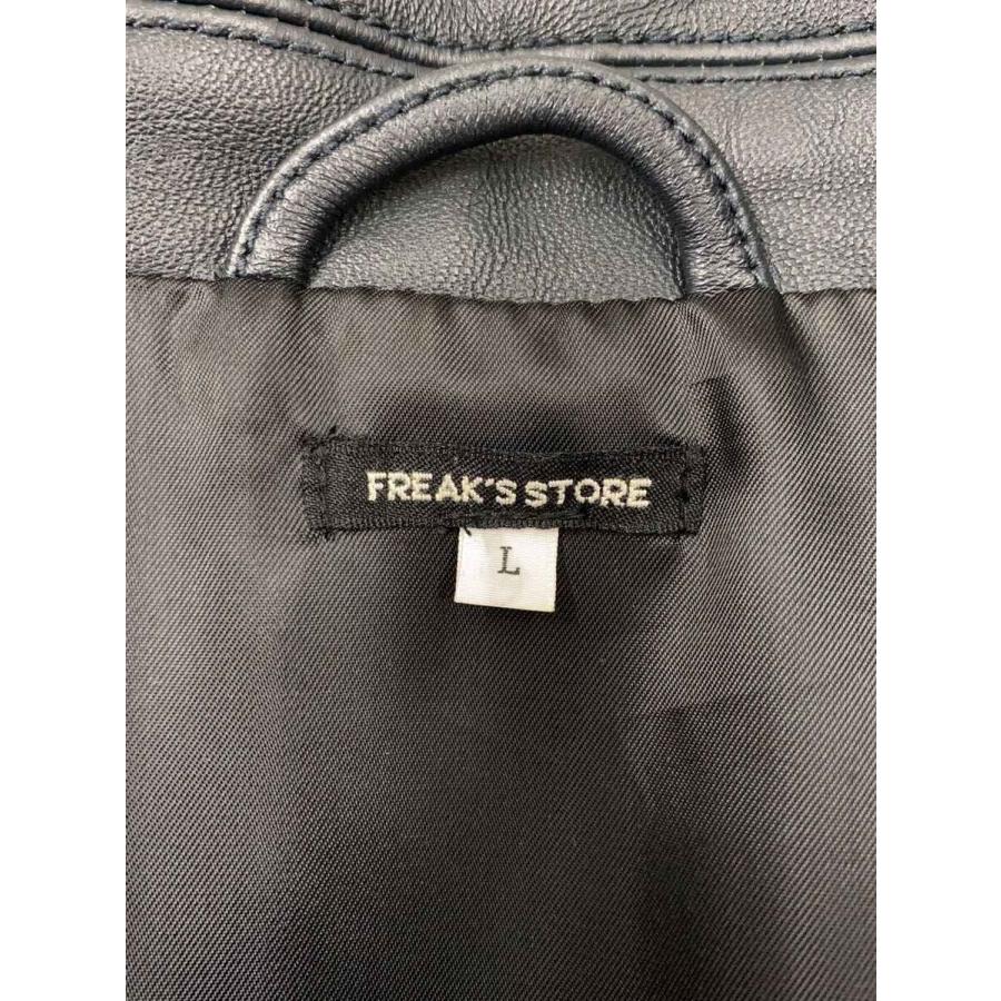 FREAK'S STORE◇ダブルライダースジャケット/L/レザー/BLK/163-1508