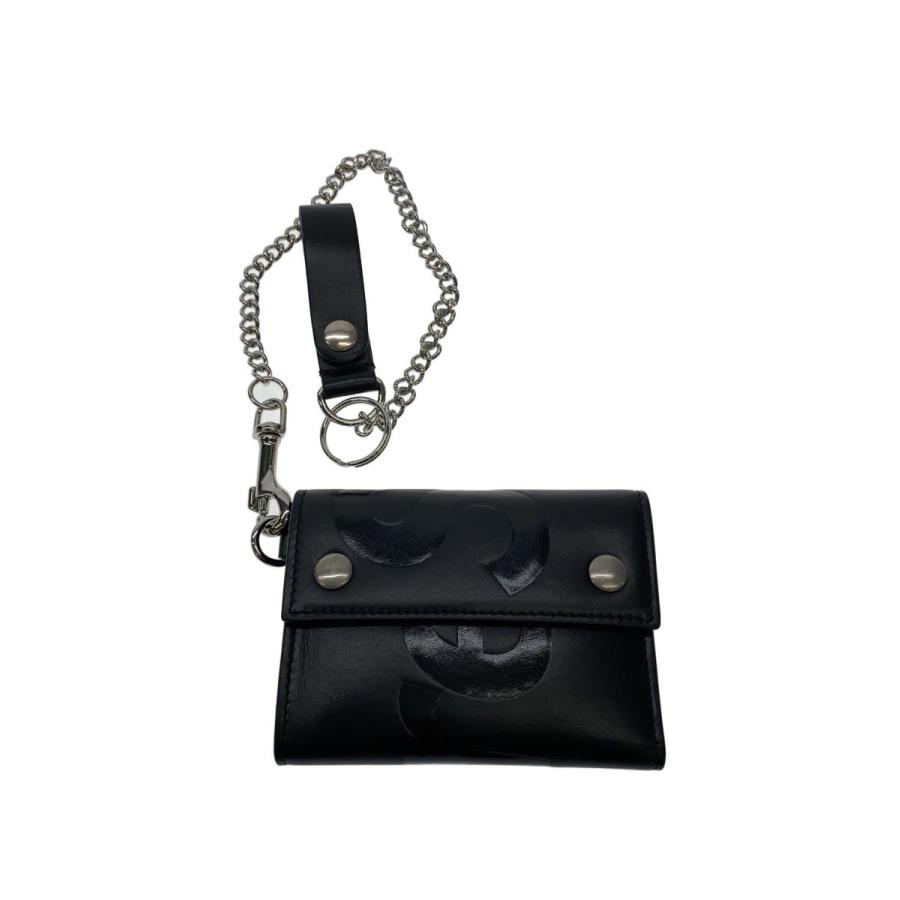 Supreme ブラック レザー 三つ折り財布 Supreme◇Leather Chain Wallet