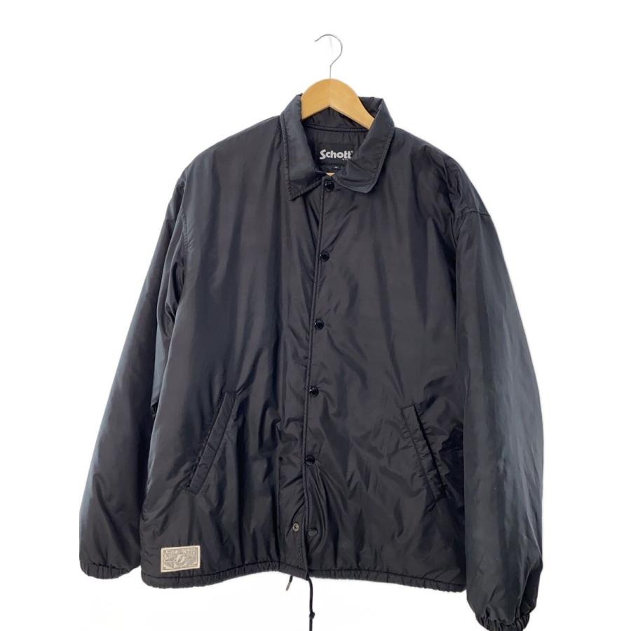 Schott◇コーチジャケット/裏ボア/XL/ナイロン/BLK/782-3252022