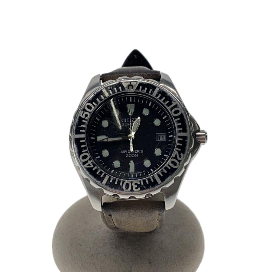 CITIZEN◇クォーツ腕時計/アナログ/レザー/BLK/E168-T005446 CITIZEN◇クォーツ腕時計/アナログ/レザー/BLK/E168-T005446