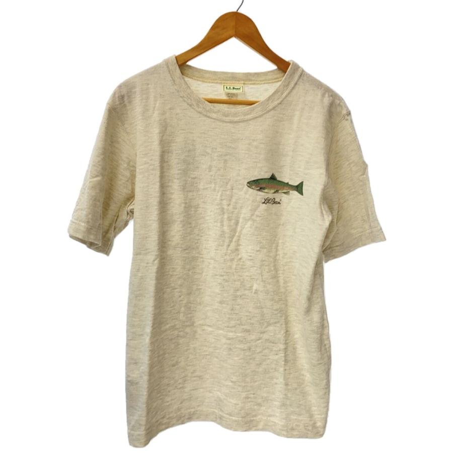 L.L.Bean◇Tシャツ/S/コットン/WHT/無地/80s/ニジマス : セカンド 