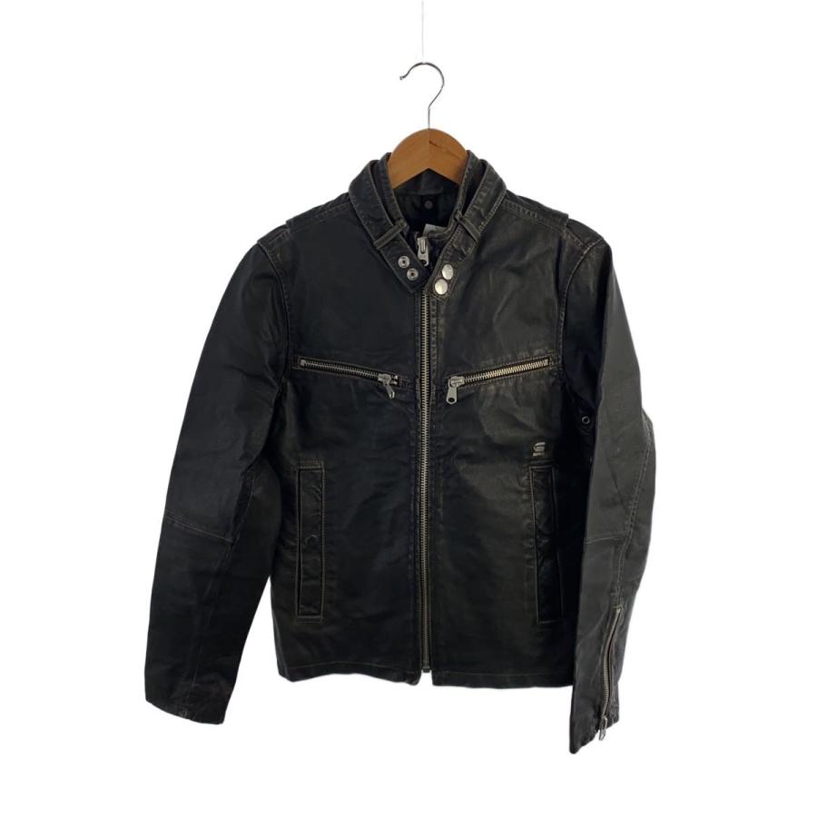 G STAR ROW ライダースジャケット　レザー　y2k G-STAR RAW◇ENGINE LEATHER JKT/Y2K/S/豚革/BLK/82573F : セカンド