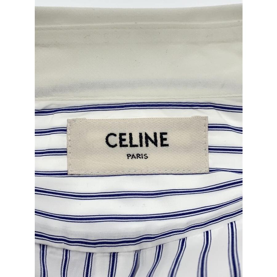 CELINE◇半袖シャツ/34/コットン/WHT/ストライプ/2C751251R : セカンド 