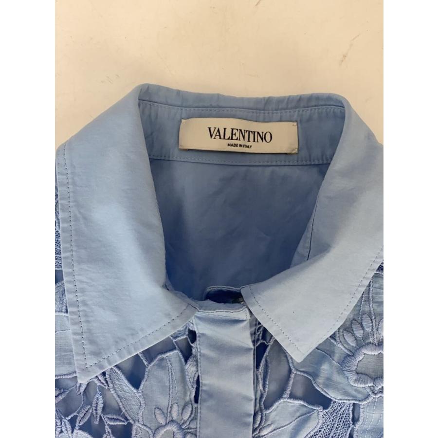 VALENTINO◇長袖ブラウス/38/コットン/BLU/無地/WB3AB2L05A6 