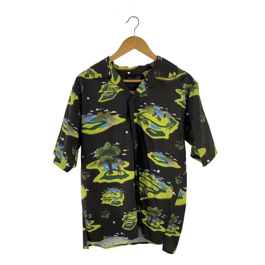 h*☆様 FR2 GOLFゴルフシャツ Pattern Aloha Shirt FR2◇#FR2 GOLF/アロハシャツ/M/ポリエステル/BRW/総柄/RGS003