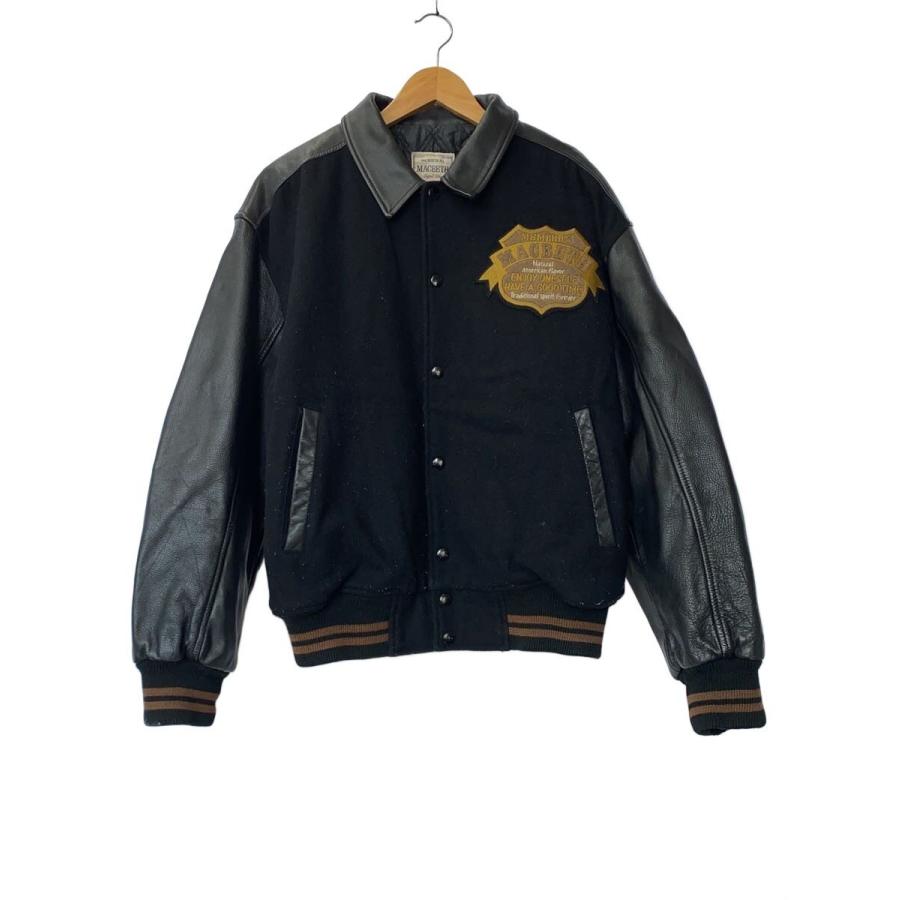 MACBETH◇スタジャン/L/ウール/BLK : セカンドストリートYahoo!店