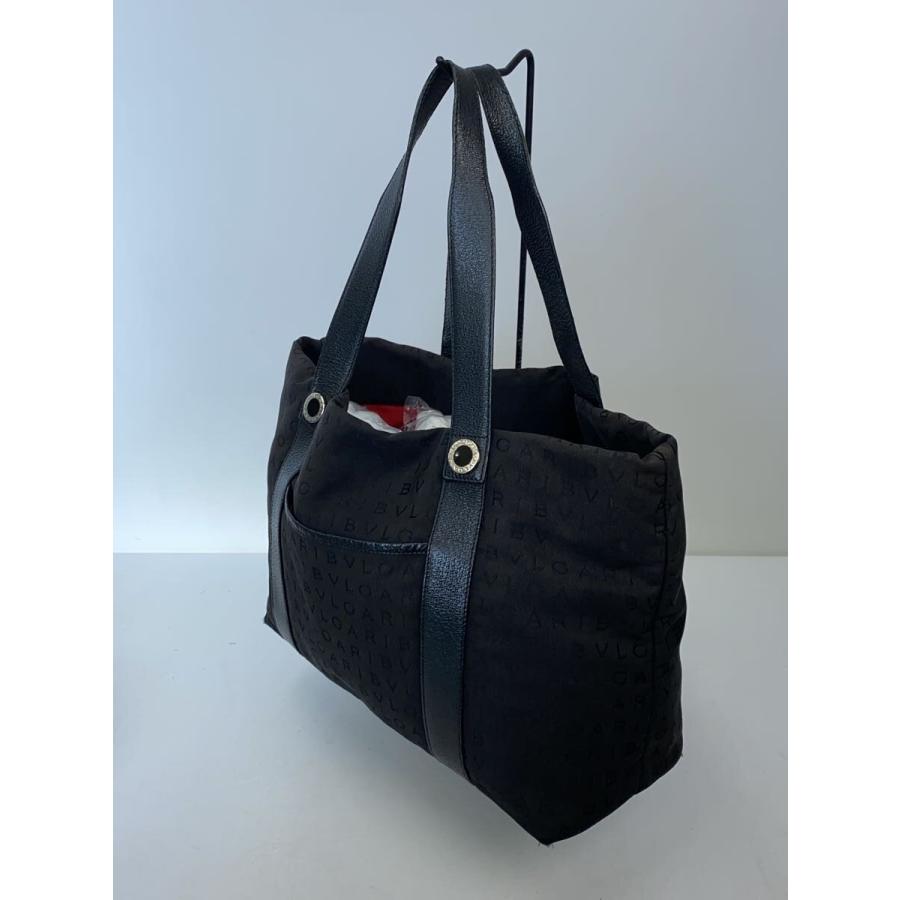 BVLGARI◇トートバッグ/キャンバス/BLK/総柄/ヤケ有 : セカンド