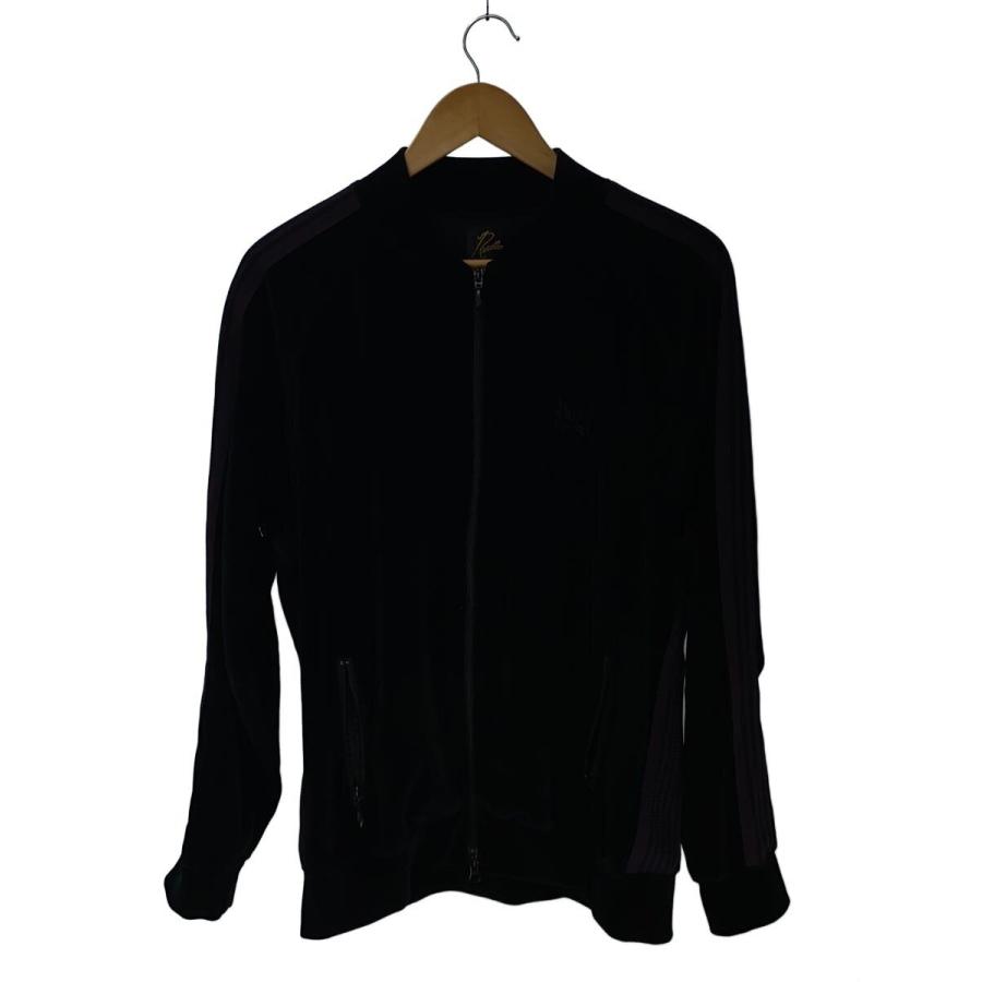 Needles◇ジャケット/XL/ベロア/BLK/ストライプ/トラックジャケット