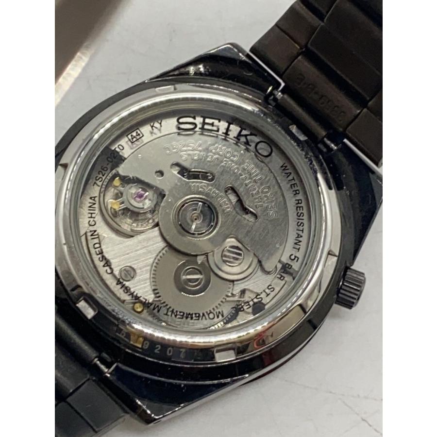 SEIKO◇自動巻腕時計/アナログ/ステンレス/BLK/BLK/SS/7S26-02T0