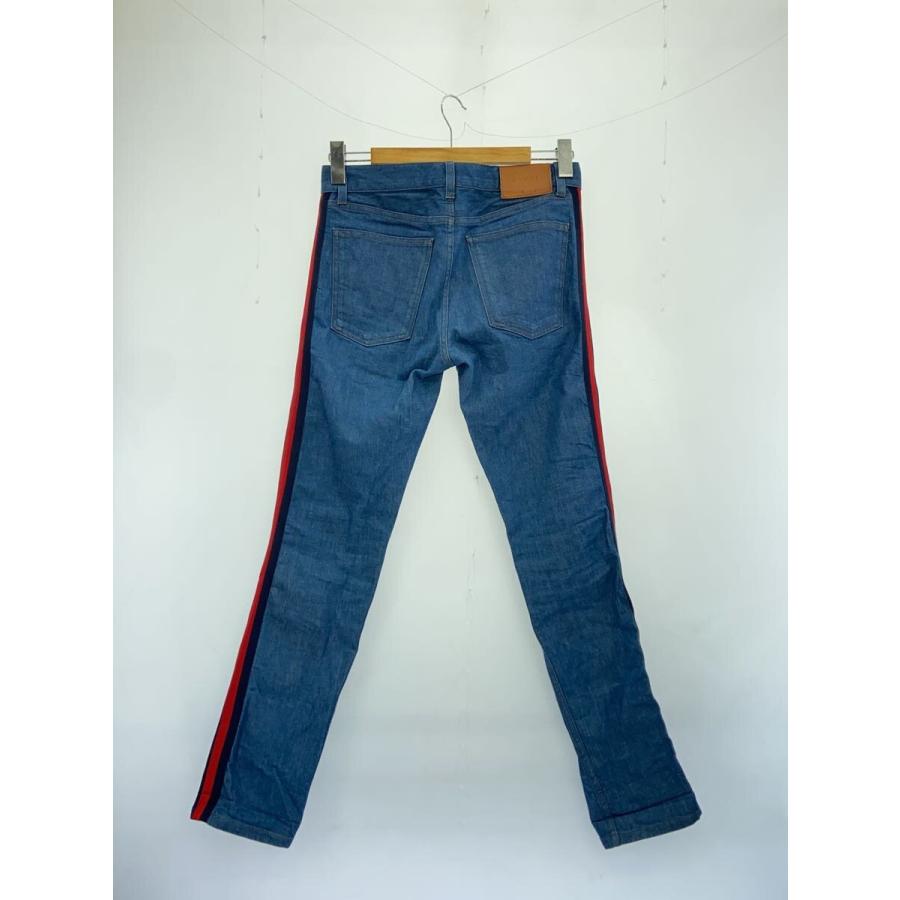 GUCCI◇デニムパンツ/ラインパンツ/コットン/IDG グッチ GUCCI ロゴ 