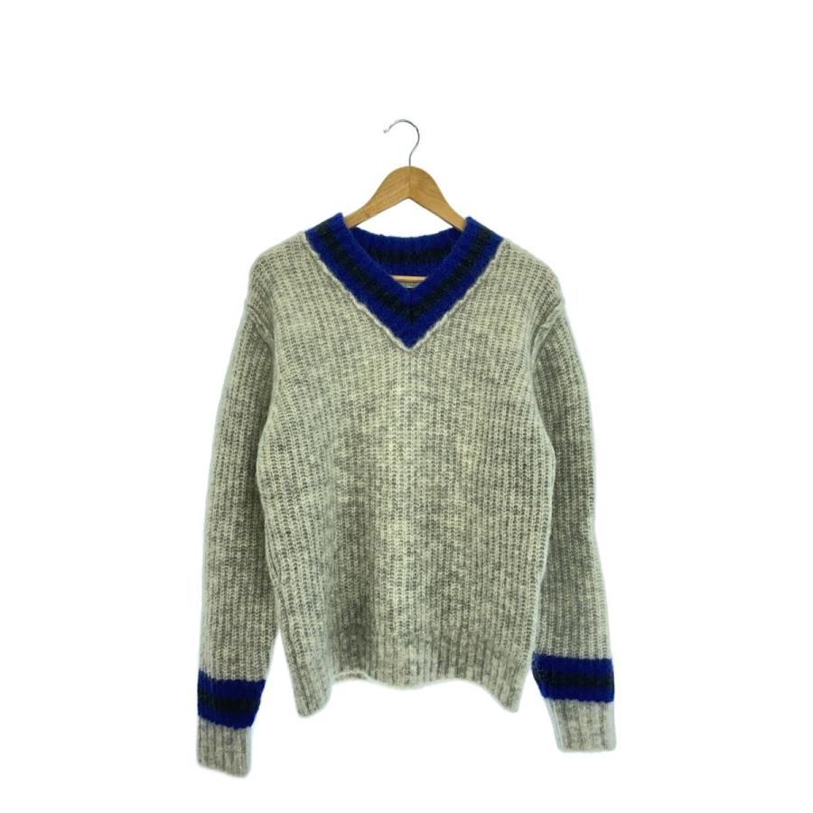 STUSSY◇MOHAIR TENNIS SWEATER/ニット・セーター(厚手)/S/モヘア/GRY 