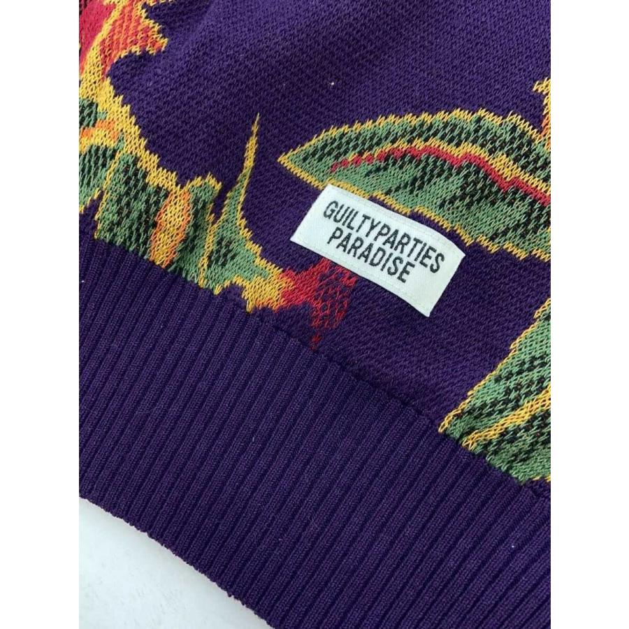 WACKO MARIA◇FLOWER JACQUARD SWEATER/ニット・セーター/M/コットン 