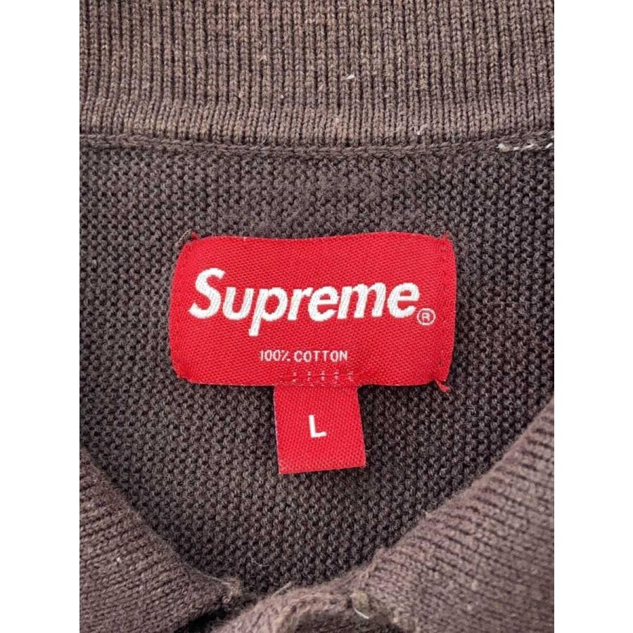 Supreme◇22SS/Stripe Button Up Polo/ポロシャツ/L/コットン/BRW