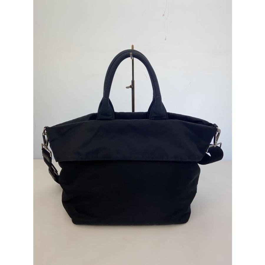 PRADA プラダ リバーシブル トートバッグ ナイロンレザー ブラックネイビー PRADA◇2WAY/リバーシブル/トートバッグ/ナイロン/NVY×ブラック