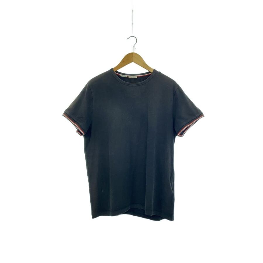 MONCLER ポケットTシャツ ネイビー トリコロール XL MONCLER◇トリコロールクルーネックTシャツ/XXL/コットン/BLK/無地
