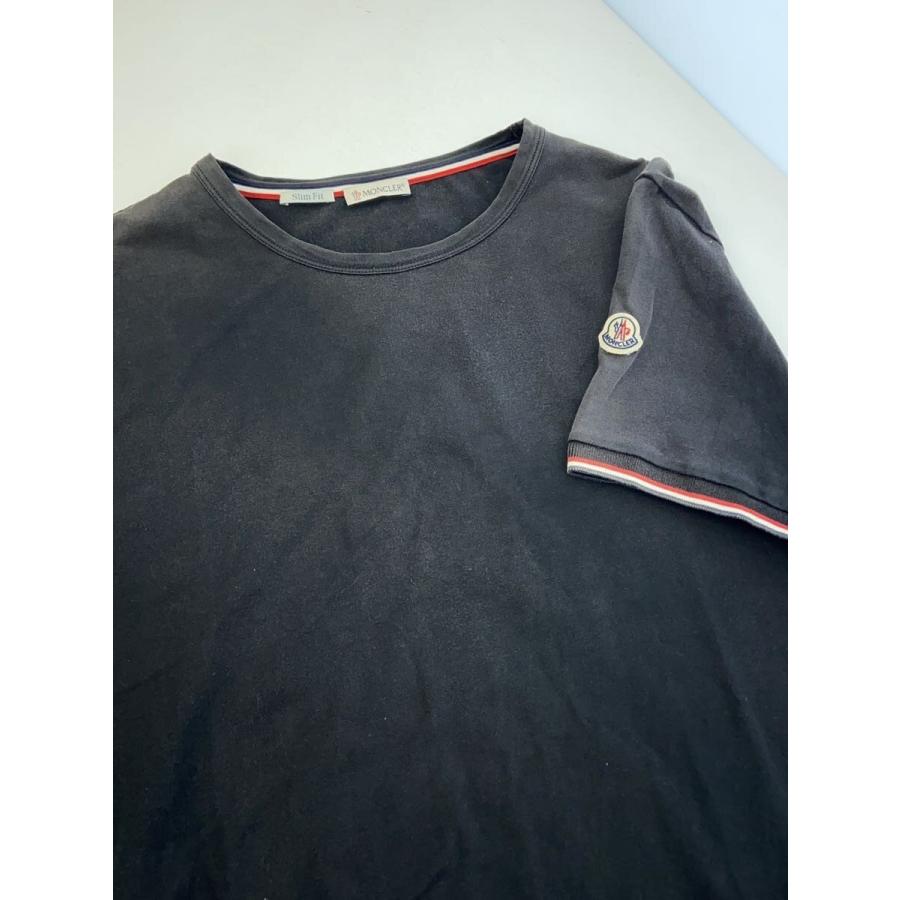 MONCLER◇トリコロールクルーネックTシャツ/XXL/コットン/BLK/無地