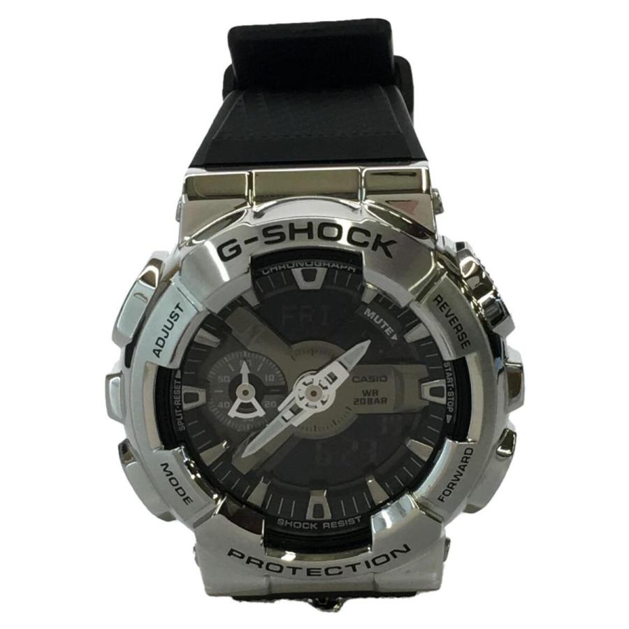 CASIO◇クォーツ腕時計_G-SHOCK/デジアナ/ラバー/SLV/BLK/SS