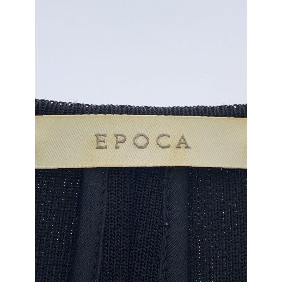 Epoca◇ミラノリブニットコート/40/コットン/BLK/無地/M5A06-331-09