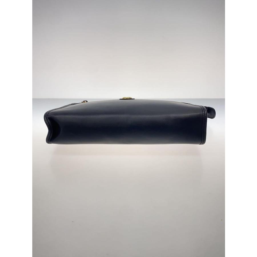 GUCCI◇セカンドバッグ/レザー/BLK/無地/014・122・6063/OLD/オールド