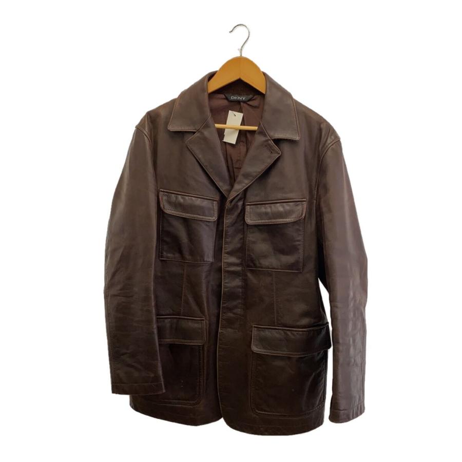 DKNY(DONNA KARAN NEW YORK)◇レザージャケット・ブルゾン/L/牛革/BRW 