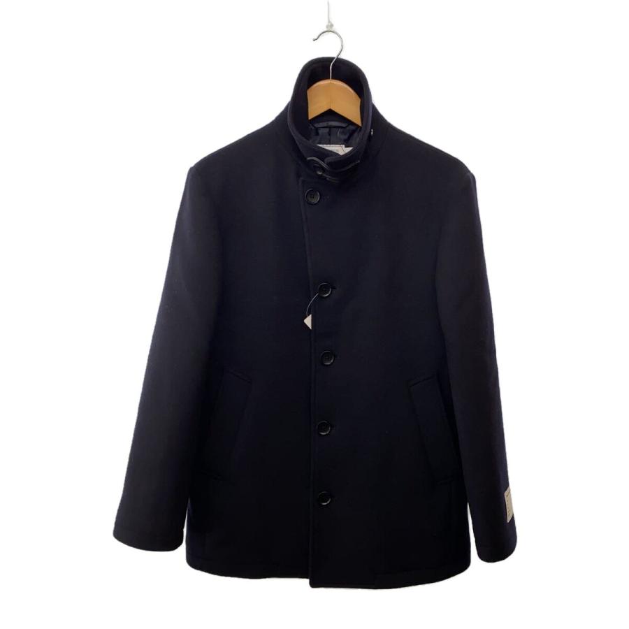 SHIPS◇スーパー120sメルトンシングルピーコート/M/ウール/NVY/114-45
