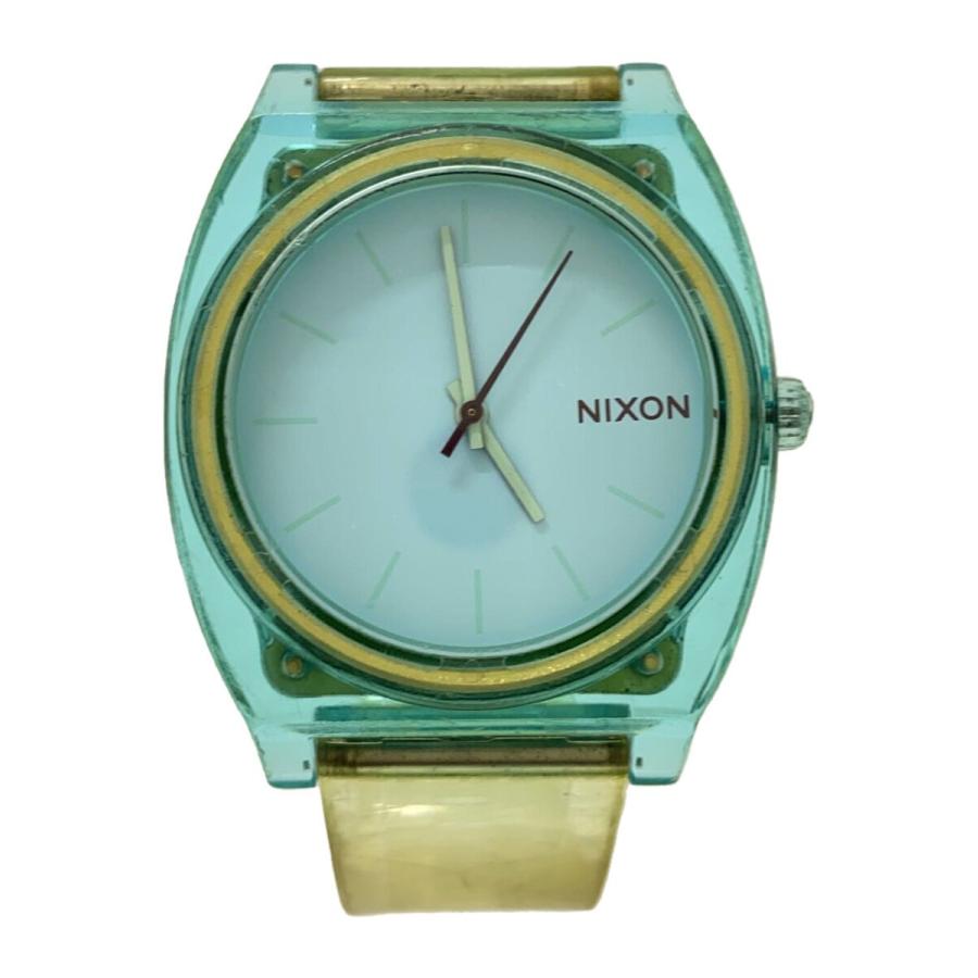 NIXON◇クォーツ腕時計/アナログ/ラバー/BLU/GRN/MINIMAL/THE TIME 