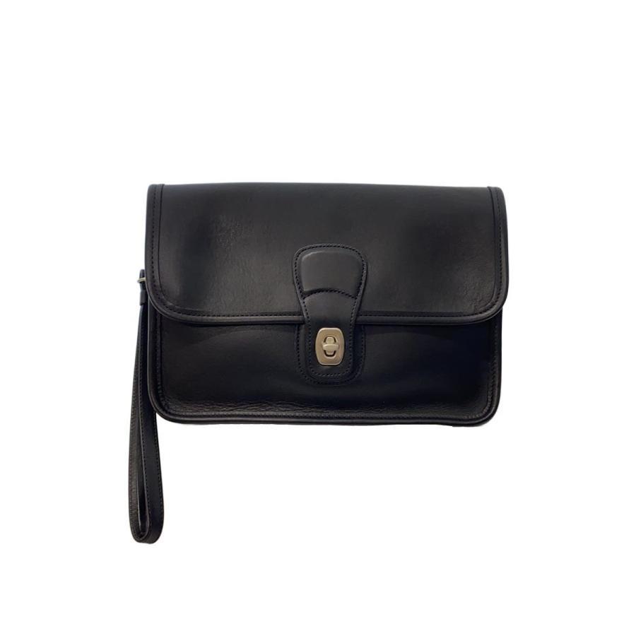 COACH◇オールドコーチ/セカンドバッグ/レザー/GRY/無地/9832