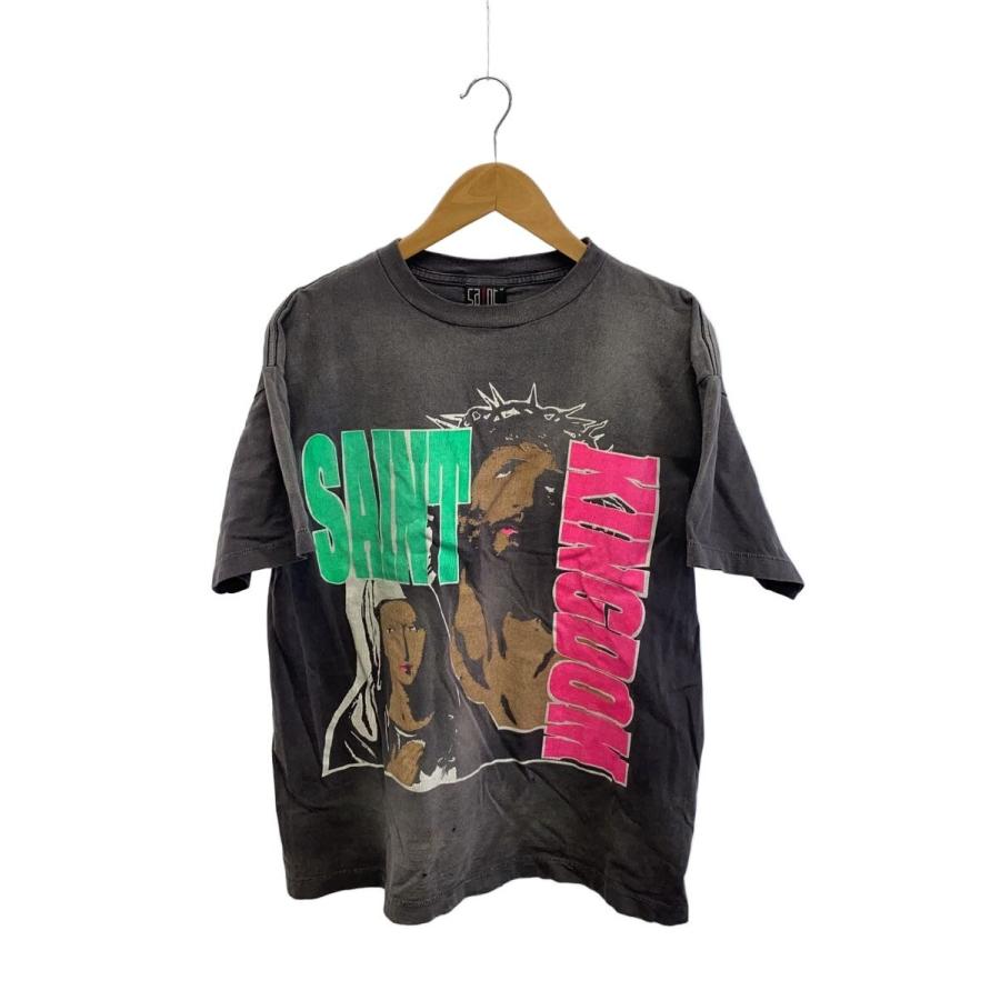SAINT MICHAEL◇LM_SS TEE/ST KINGDOM/Tシャツ/M/コットン/GRY/SM-YS8