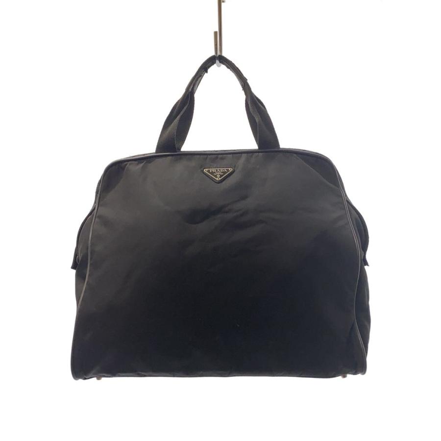 PRADA◇トートバッグ/ナイロン/BLK/ハンドル部レザー剥がれ、シミ有
