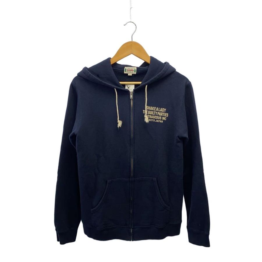 WACKO MARIA◇ジップパーカー/マリア/バックプリント/L/コットン/NVY